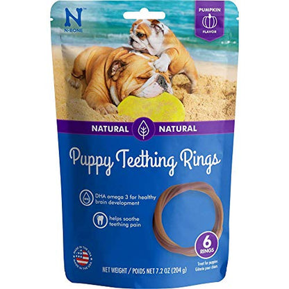 N-Bone Puppy Teething Rings — Pumpkin Flavor, 6 Count