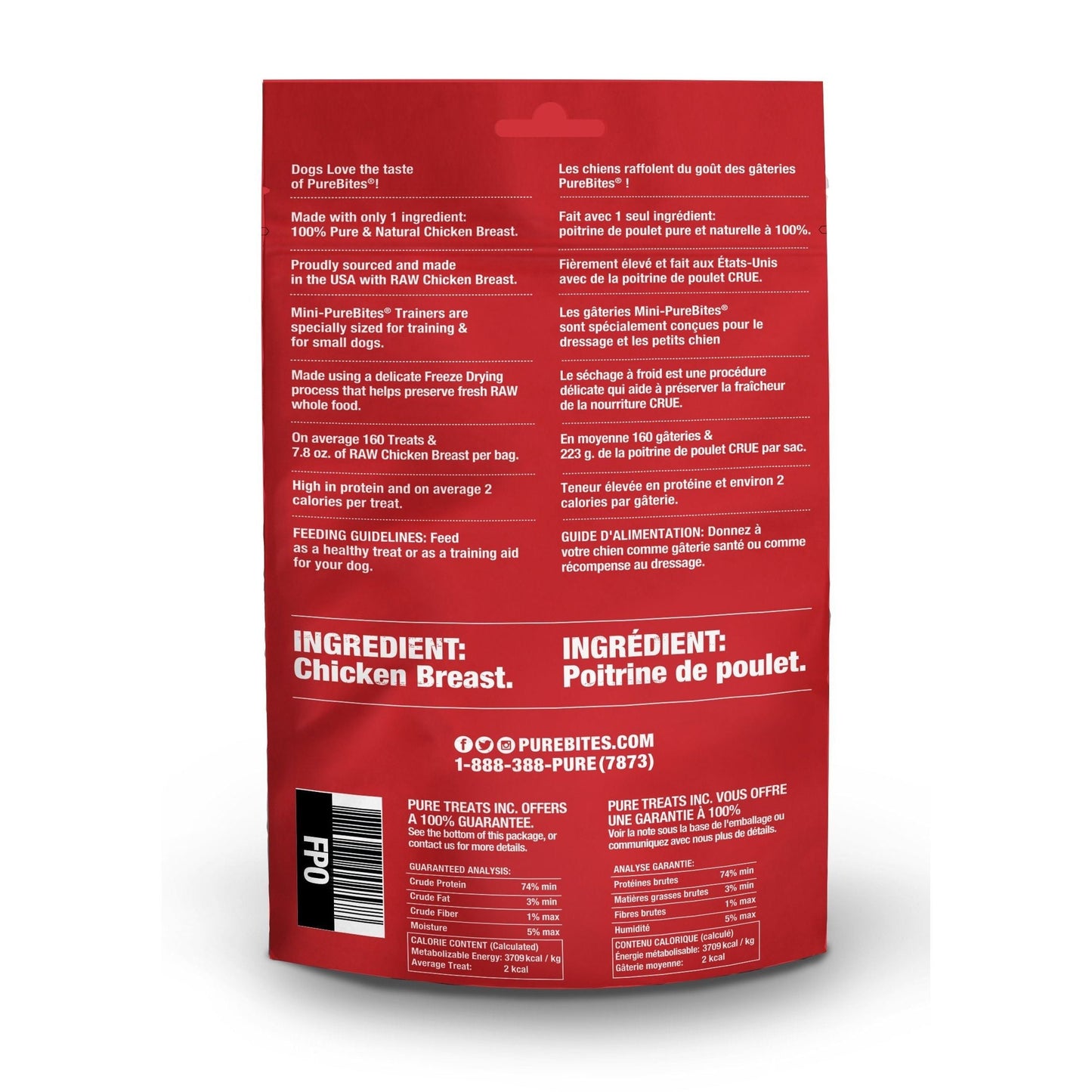 Mini PureBites Chicken Freeze-Dried Trainer Dog Treats