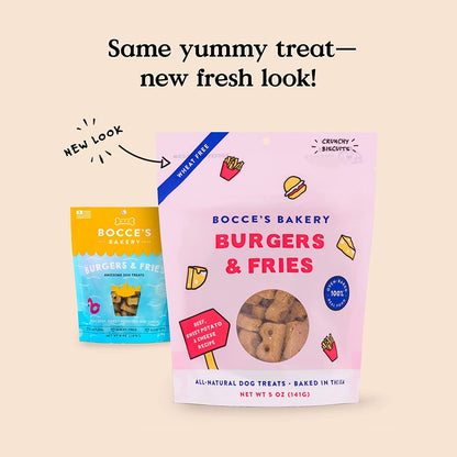 Bocce's Bakery Burgers & Fries All-Natural Dog Treats — 5 oz