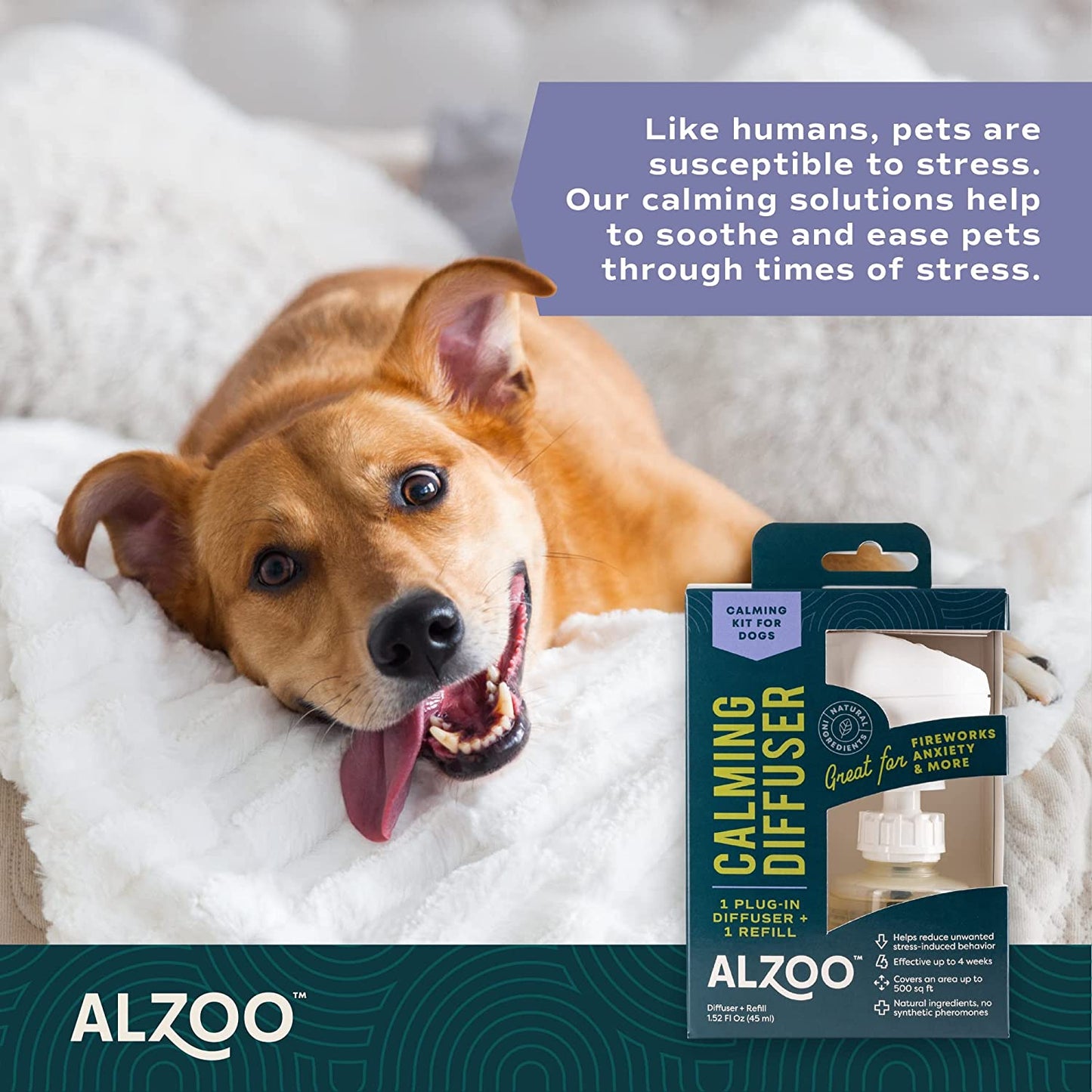 ALZOO All-Natural Calming Plug-In + Refill for Dogs
