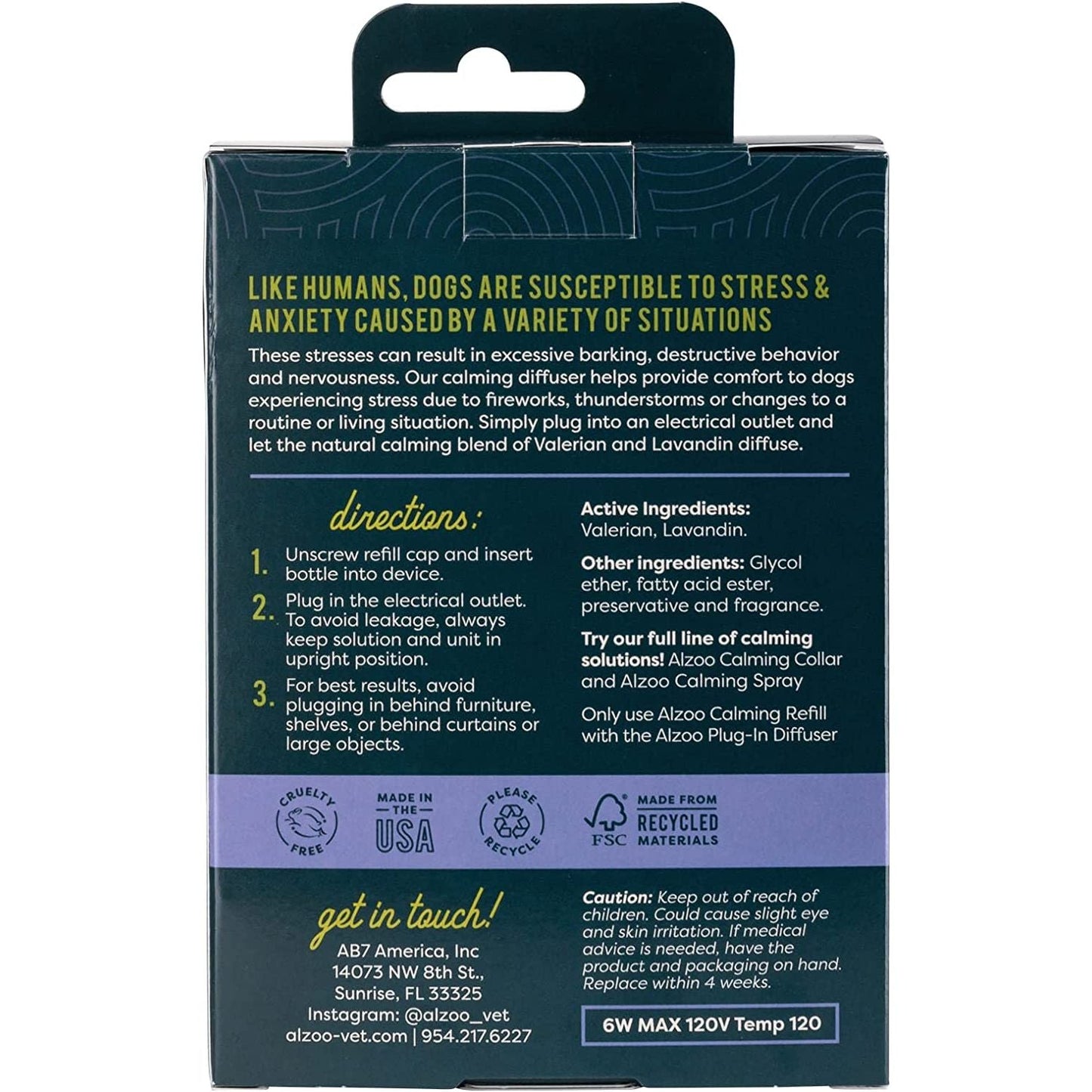 ALZOO All-Natural Calming Plug-In + Refill for Dogs
