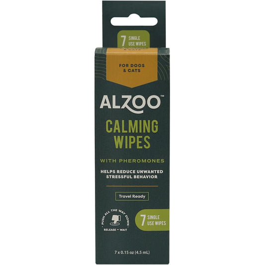 ALZOO On-the-Go Calming Wipes for Cats & Dogs with Pheromones — 7 Pack