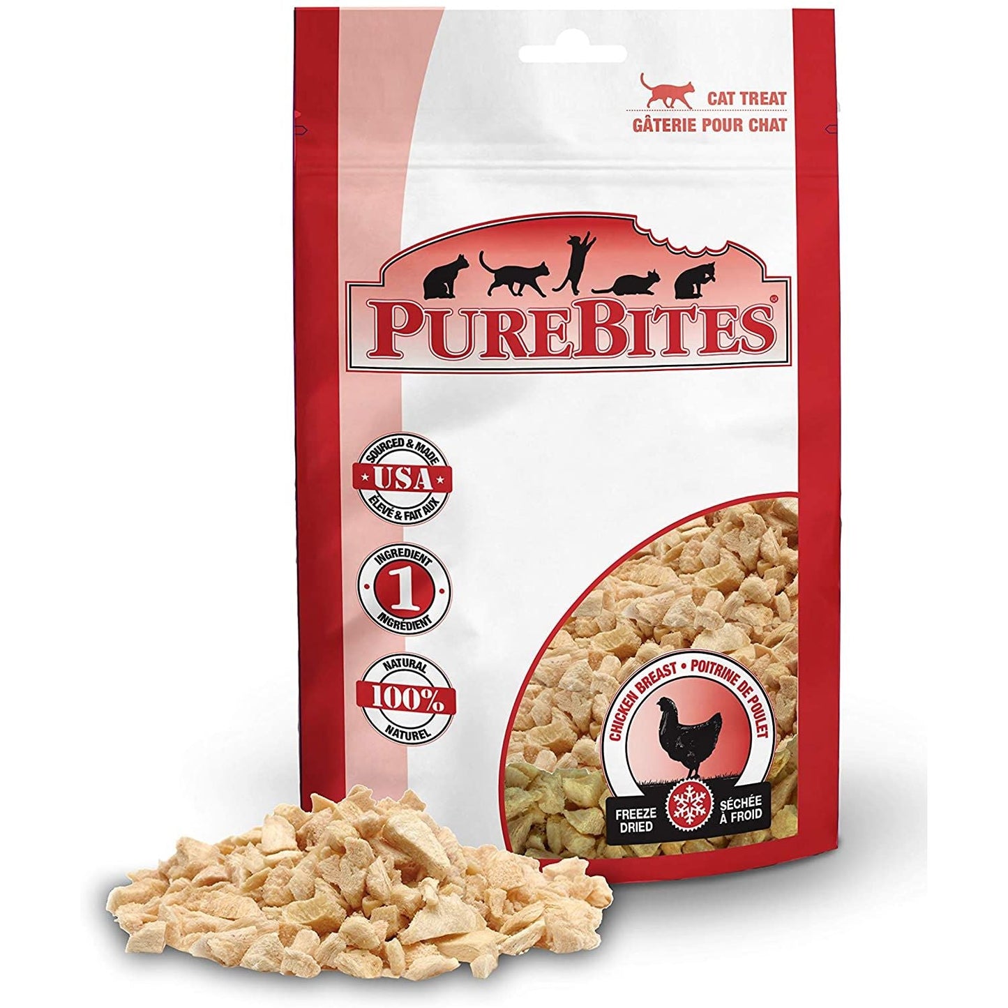 PureBites Freeze-Dried Chicken Cat Treats — Single Ingredient, 1.09 oz