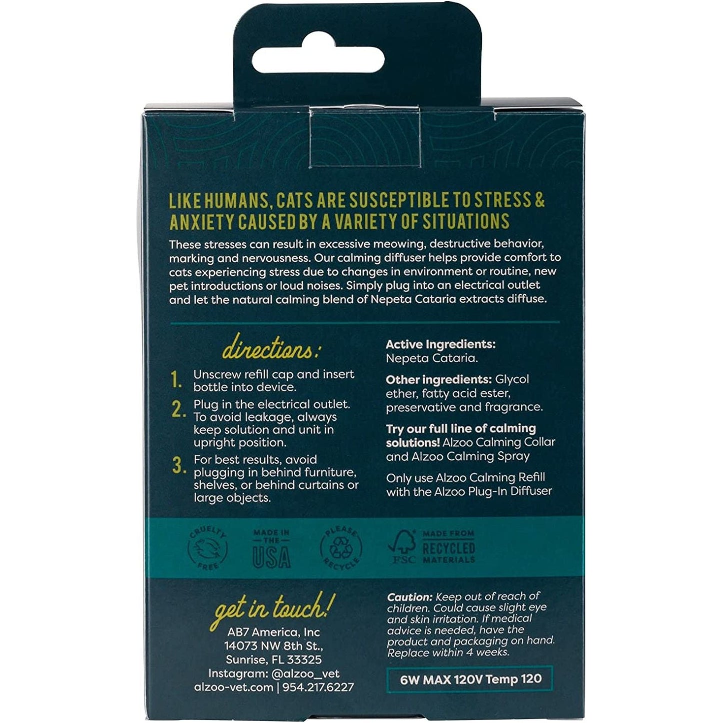 ALZOO All-Natural Calming Plug-In + Refill for Cats