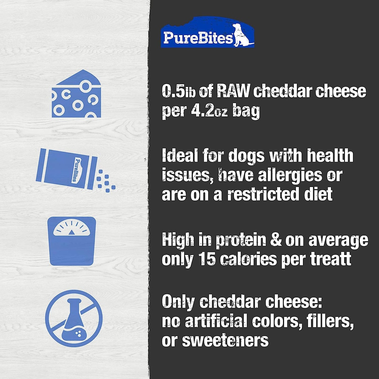 PureBites Cheddar Cheese Freeze-Dried Dog Treats — Single Ingredient