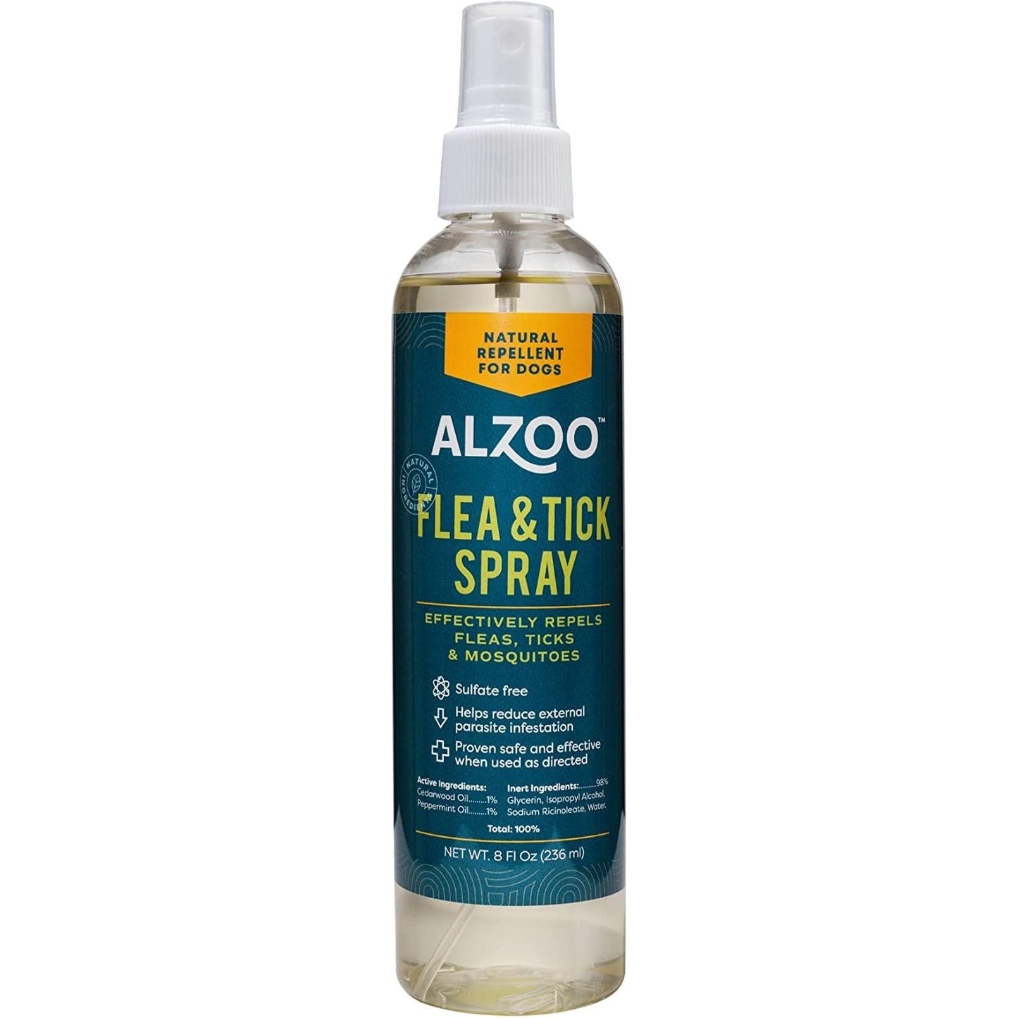 ALZOO Natural Flea & Tick Repellent Spray for Dogs — 8 oz