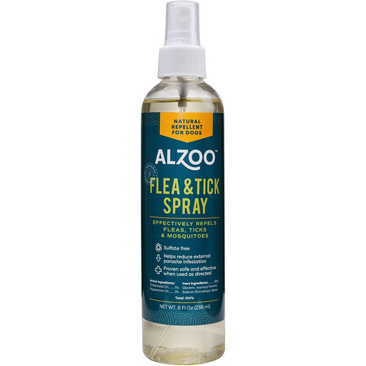 ALZOO Natural Flea & Tick Repellent Spray for Dogs — 8 oz
