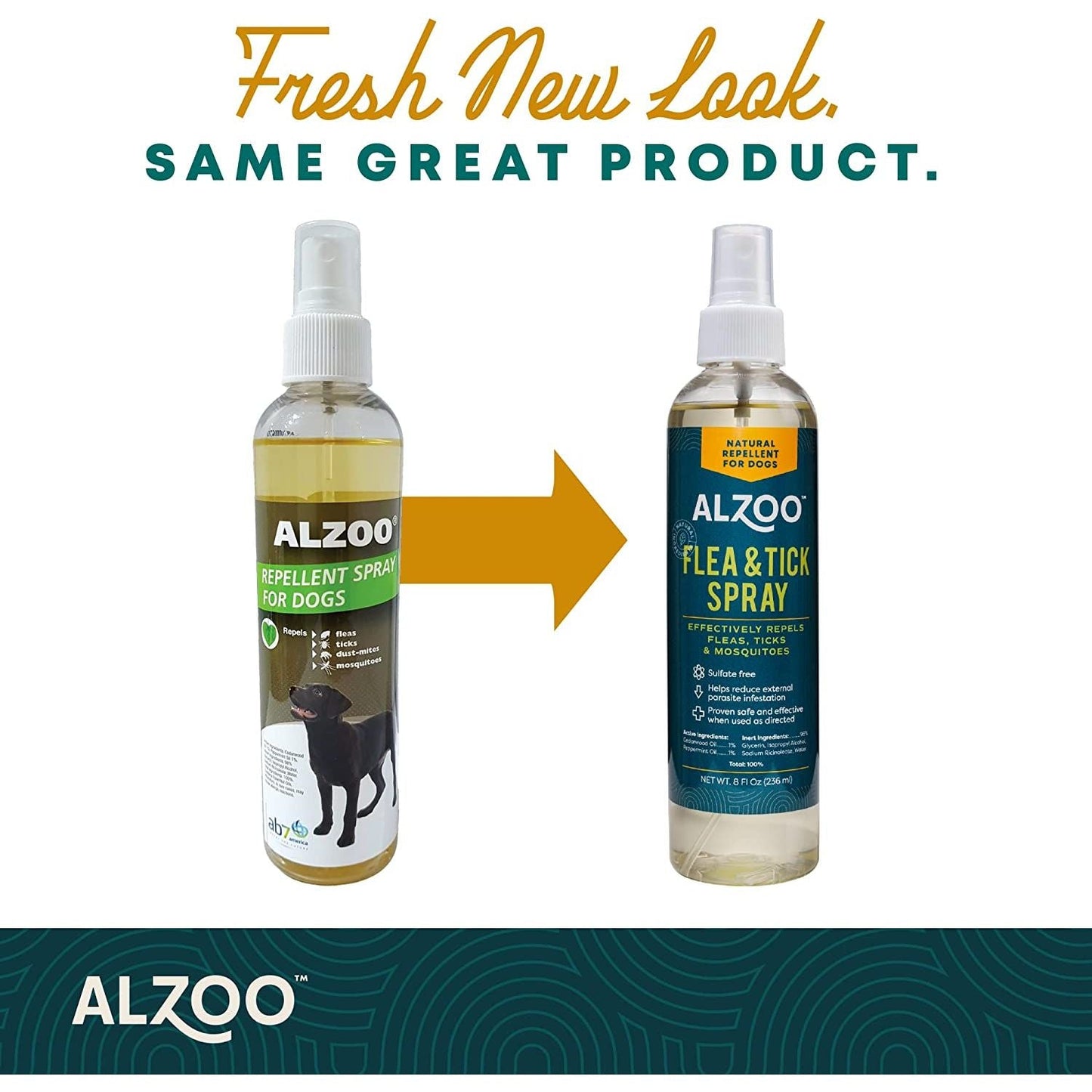 ALZOO Natural Flea & Tick Repellent Spray for Dogs — 8 oz