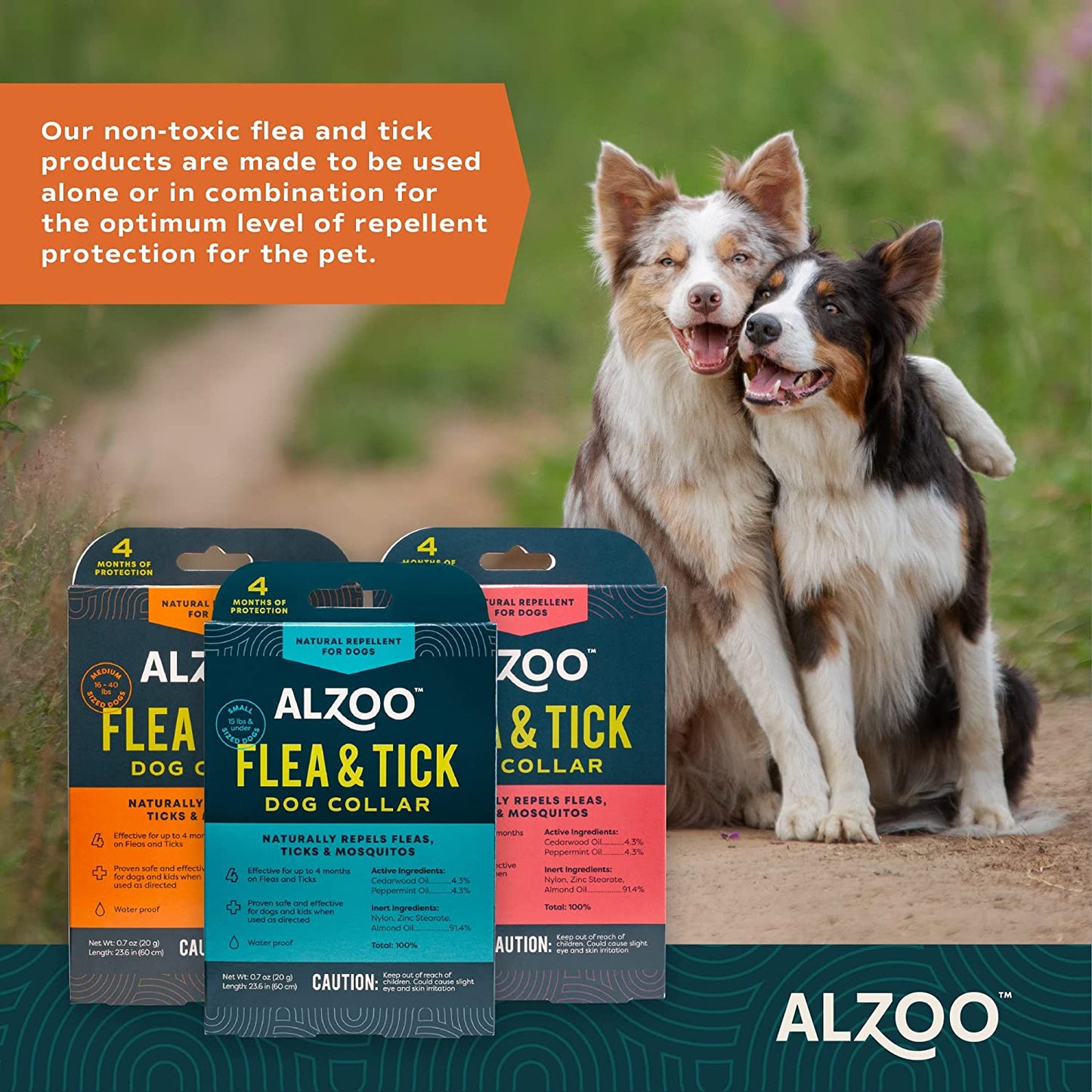 ALZOO Natural Flea & Tick Dog Collar