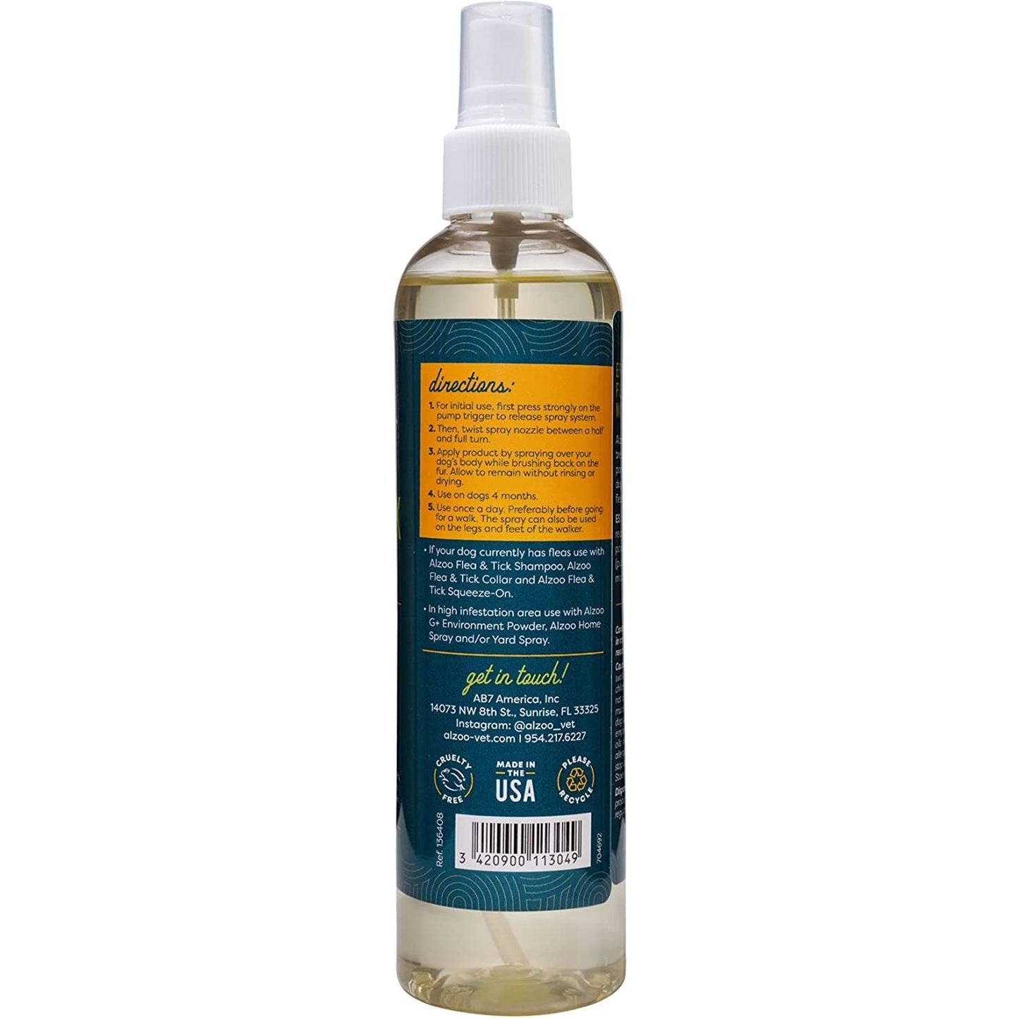 ALZOO Natural Flea & Tick Repellent Spray for Dogs — 8 oz