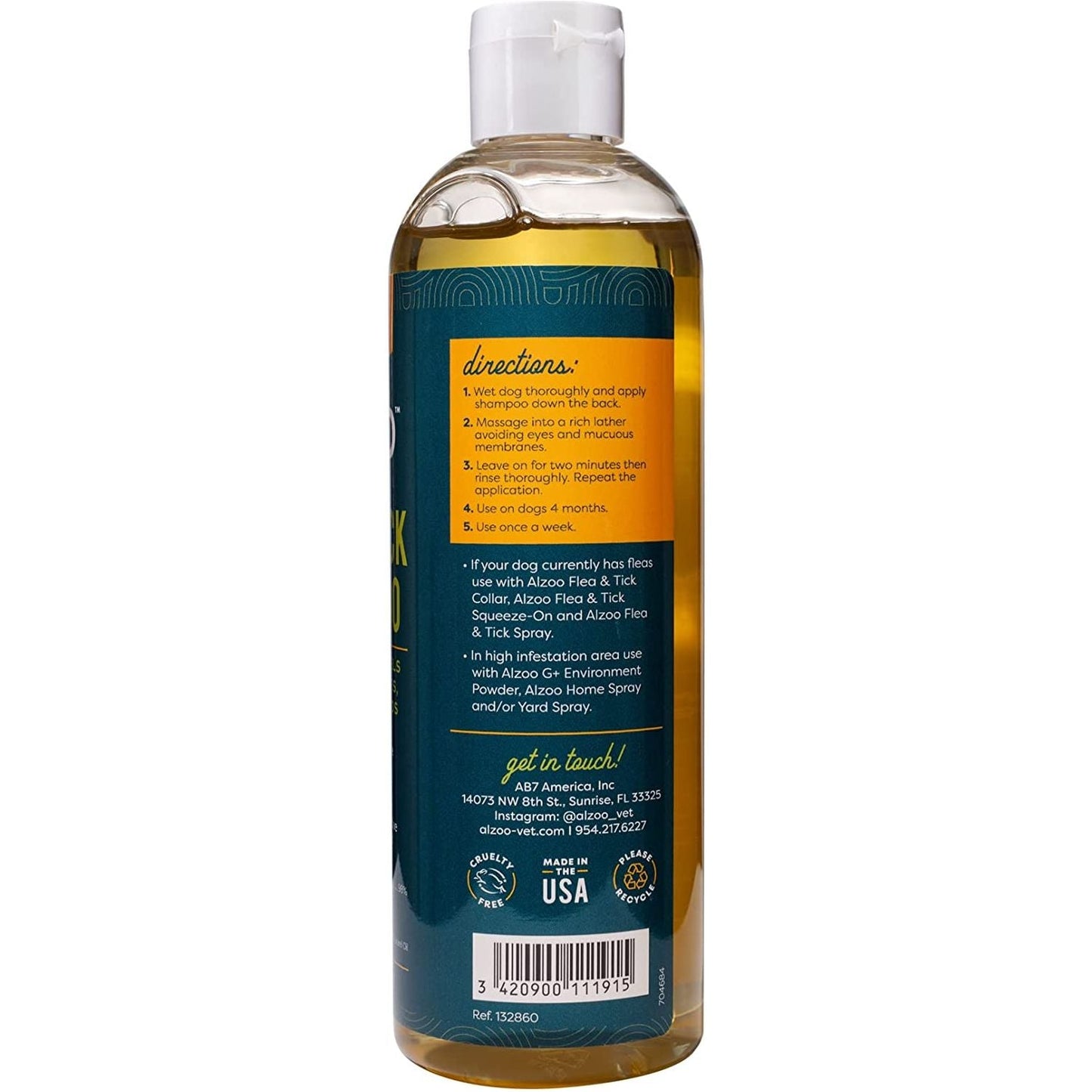 ALZOO Natural Flea & Tick Repellent Shampoo for Dogs — 12 oz