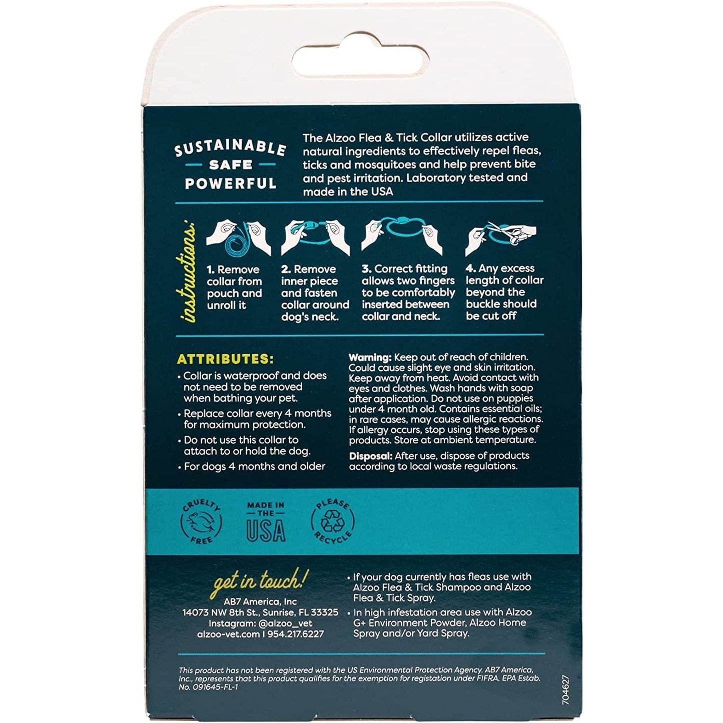ALZOO Natural Flea & Tick Dog Collar
