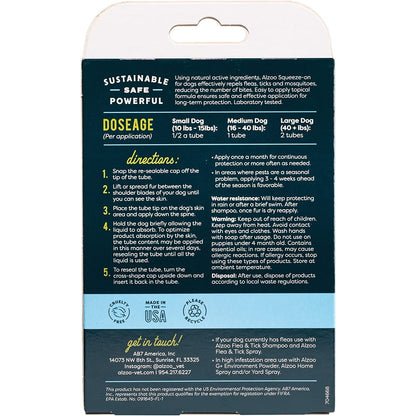 ALZOO Natural Flea & Tick Squeeze-On for Dogs — 3 Pack