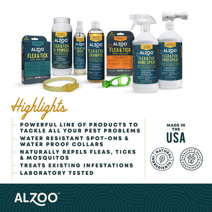 ALZOO Natural Flea & Tick G+ Home Treatment Powder for Pets