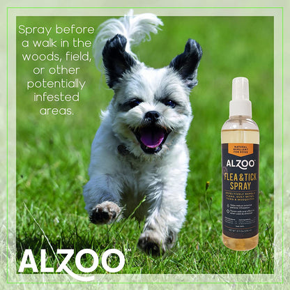 ALZOO Natural Flea & Tick Repellent Spray for Dogs — 8 oz