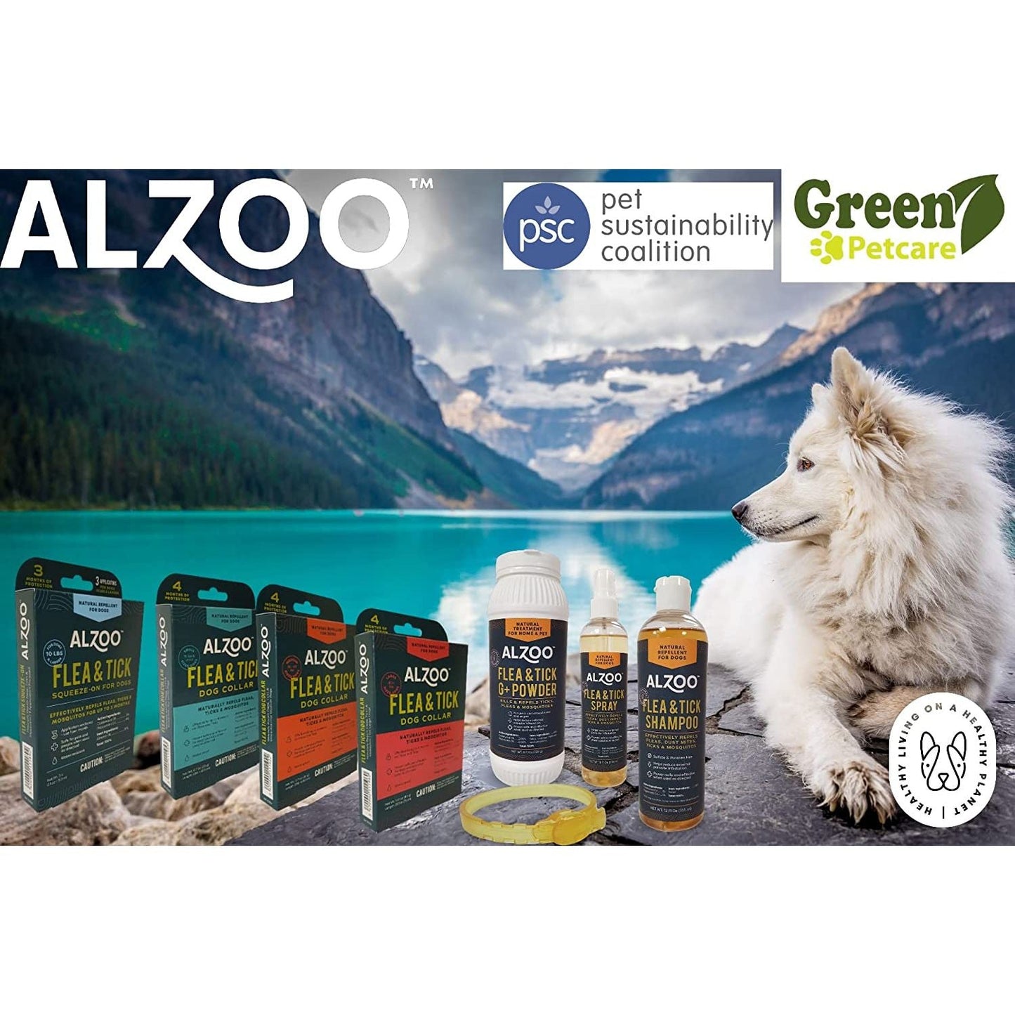 ALZOO Natural Flea & Tick Dog Collar