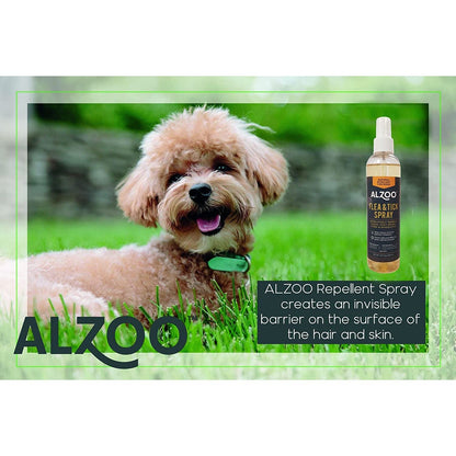 ALZOO Natural Flea & Tick Repellent Spray for Dogs — 8 oz