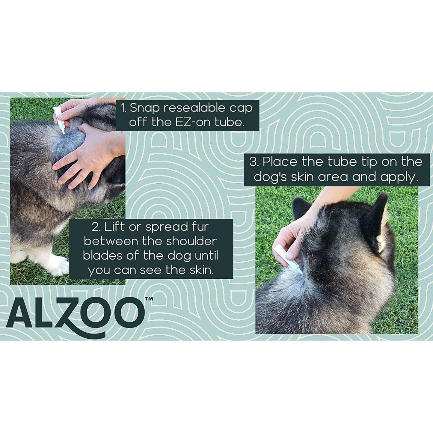 ALZOO Natural Flea & Tick Squeeze-On for Dogs — 3 Pack
