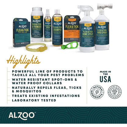 ALZOO Natural Flea & Tick Repellent Shampoo for Dogs — 12 oz
