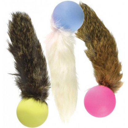 Go Cat Da Fur Pong — Rabbit Fur, Feather & Catnip Cat Toy