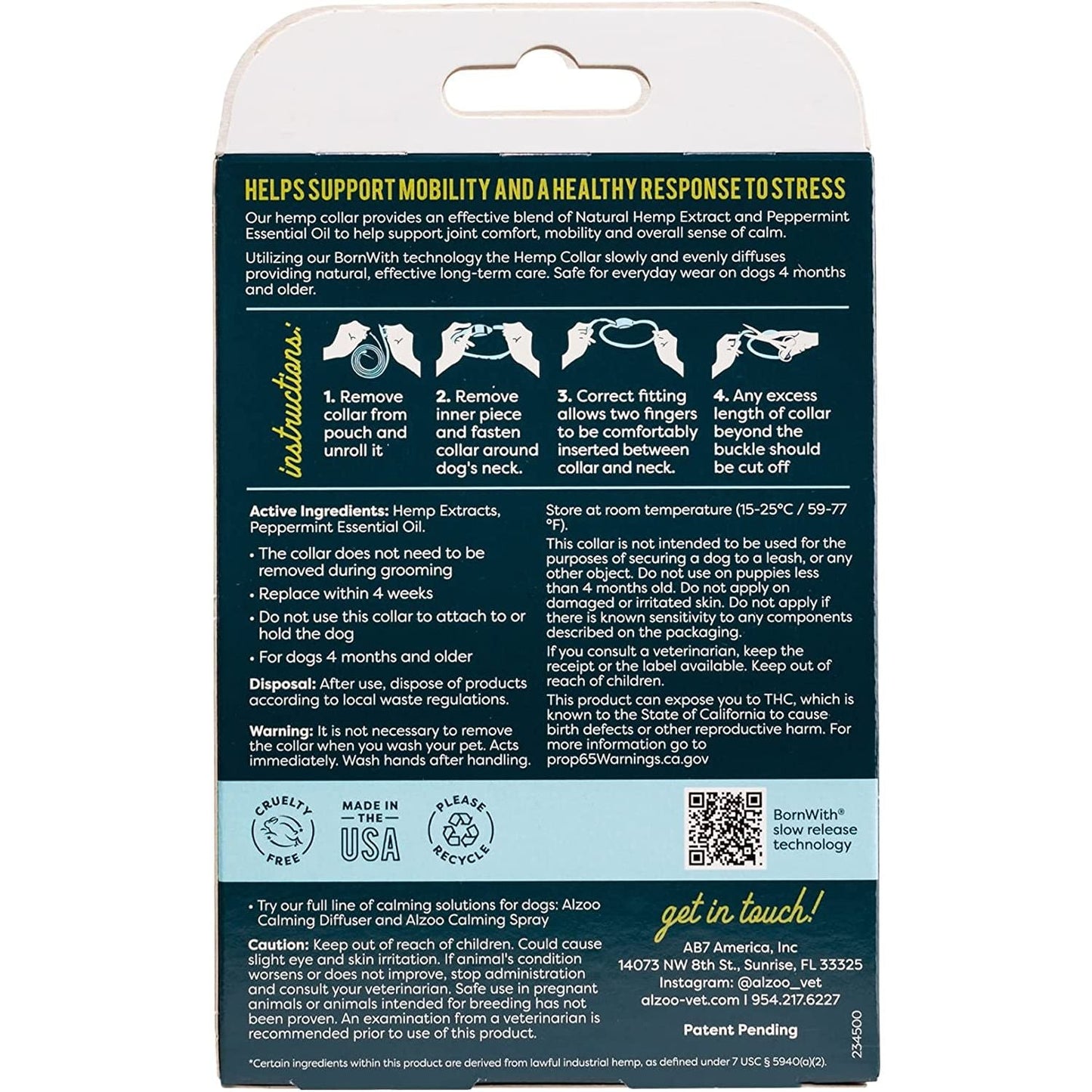ALZOO Hemp Collar for Dogs — Natural Joint & Mobility Support