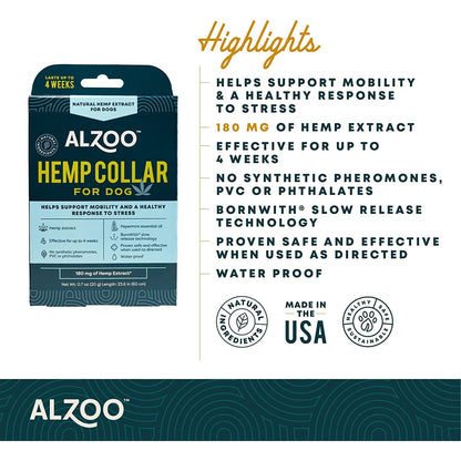 ALZOO Hemp Collar for Dogs — Natural Joint & Mobility Support