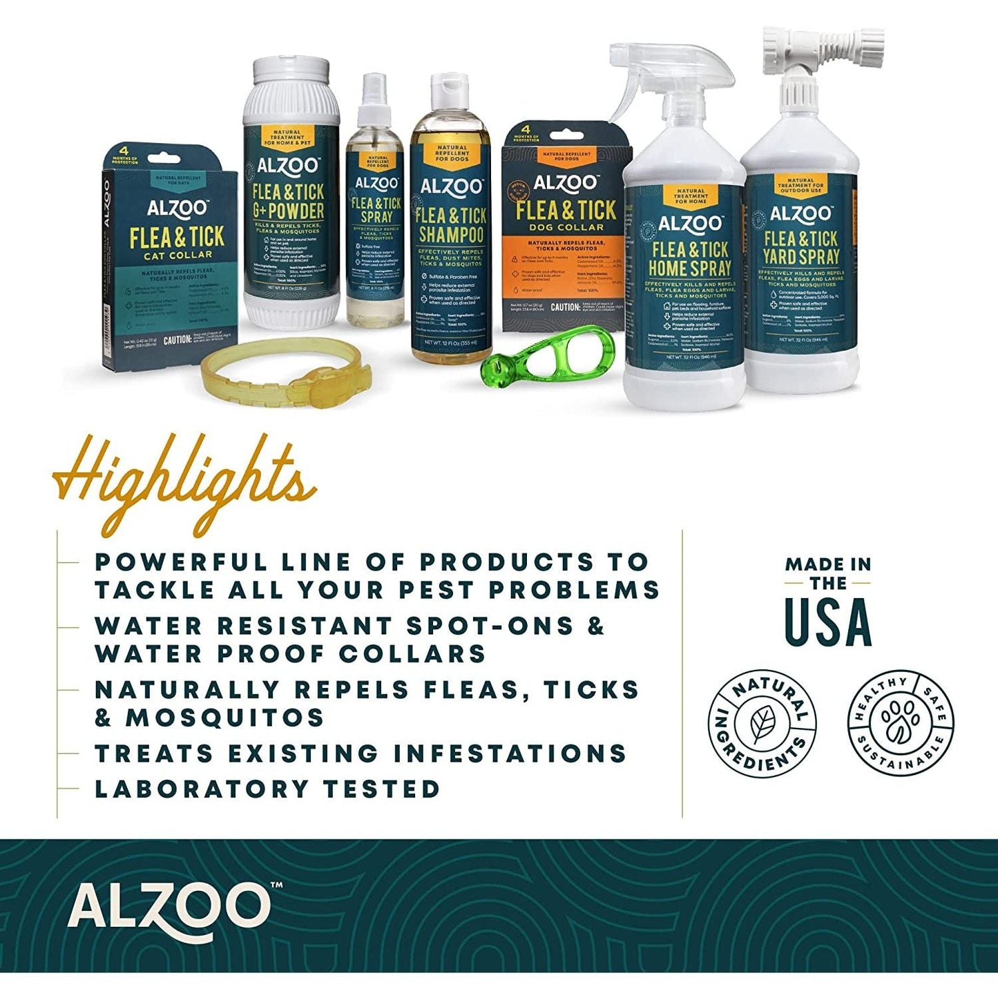 ALZOO Natural Flea & Tick Yard Spray — 32 oz