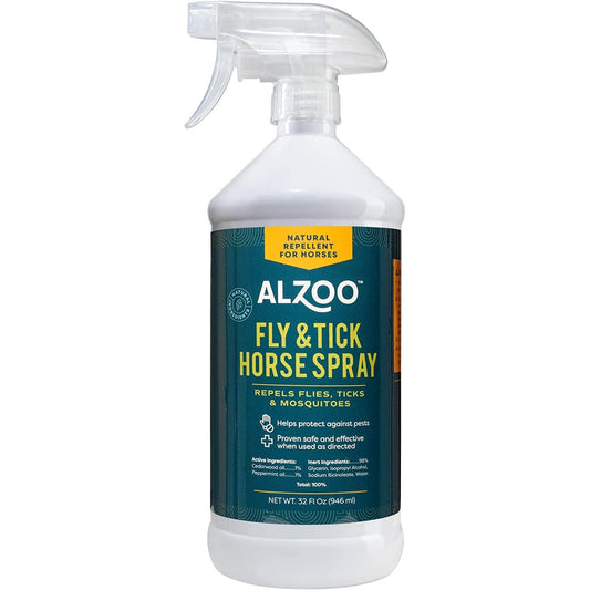 ALZOO Natural Fly & Tick Horse Spray — 32 oz