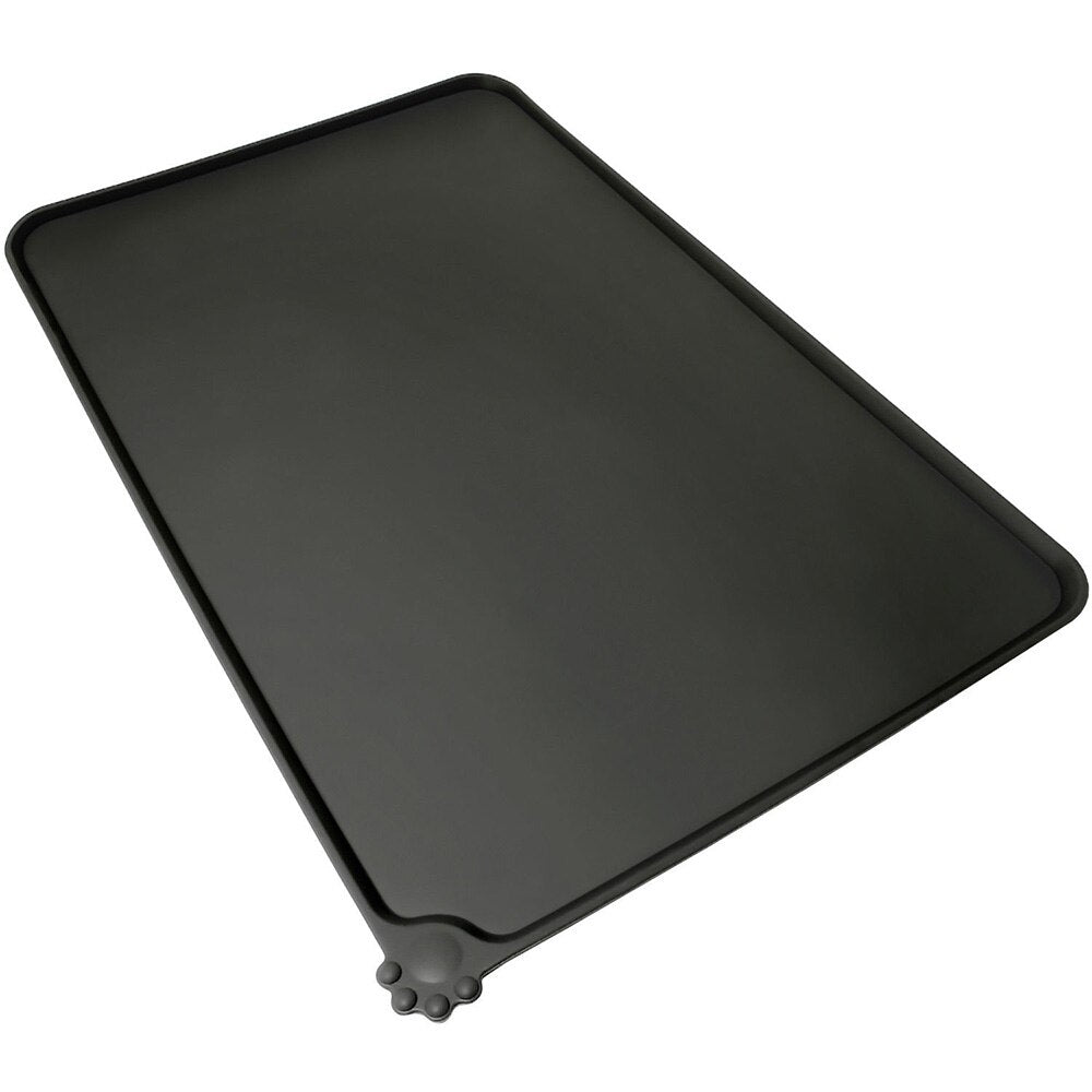 WOOZAPET Silicone Non-Slip Waterproof Large Feeding Mat for Dogs & Cats — Black