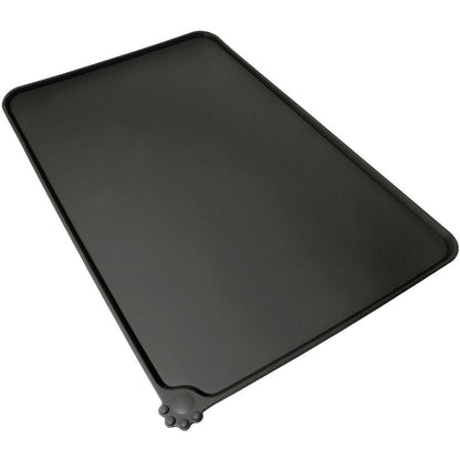 WOOZAPET Silicone Non-Slip Waterproof Large Feeding Mat for Dogs & Cats — Black
