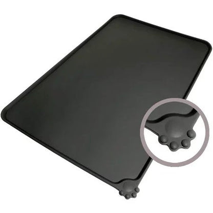 WOOZAPET Silicone Non-Slip Waterproof Large Feeding Mat for Dogs & Cats — Black
