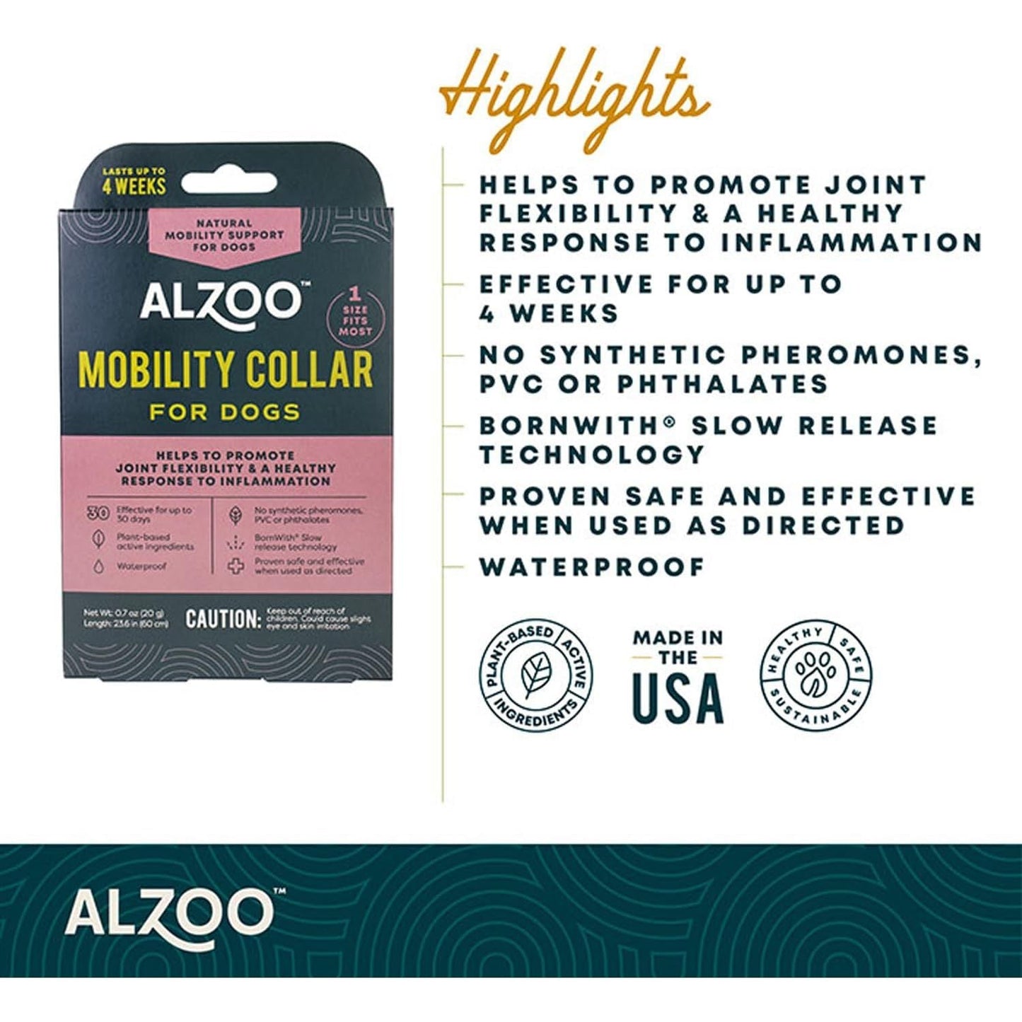 ALZOO Mobility Collar for Dogs — Natural Joint Support