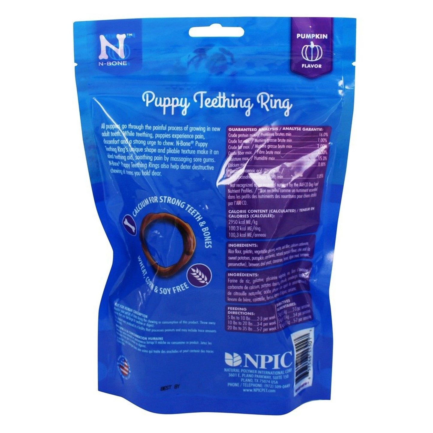 N-Bone Puppy Teething Rings — Pumpkin Flavor, 6 Count