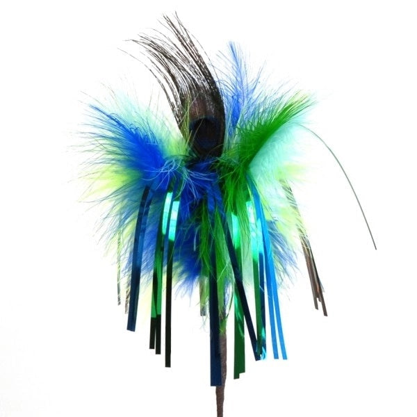 Go Cat 18" Peacock Sparkler Cat Wand Toy