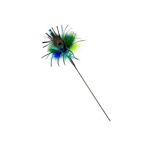 Go Cat 18" Peacock Sparkler Cat Wand Toy
