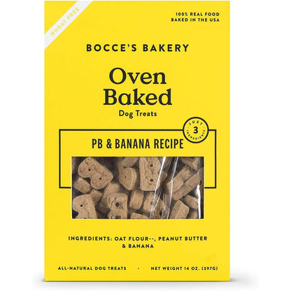 Bocce's Bakery Oven Baked PB & Banana Dog Treats — Wheat Free, 14 oz