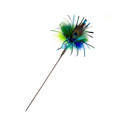 Go Cat 18" Peacock Sparkler Cat Wand Toy