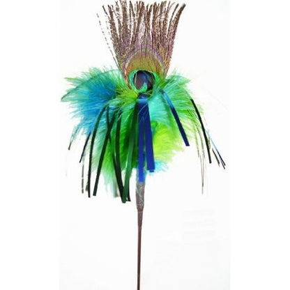 Go Cat 18" Peacock Sparkler Cat Wand Toy