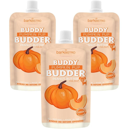 Bark Bistro Pumpkin Pup Buddy Budder Squeeze Packs — Trio, 3 x 4 oz