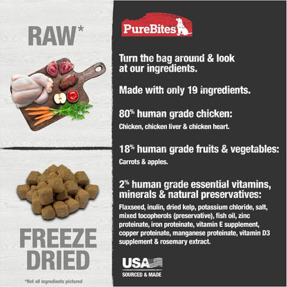 PureBites Chicken Food Topper for Dogs — Single Ingredient, 3 oz