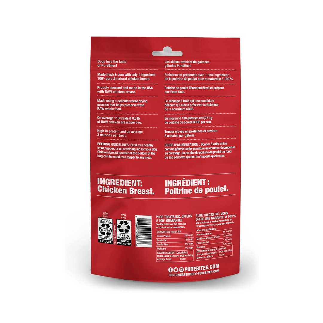 PureBites Freeze-Dried Chicken Dog Treats — Single Ingredient