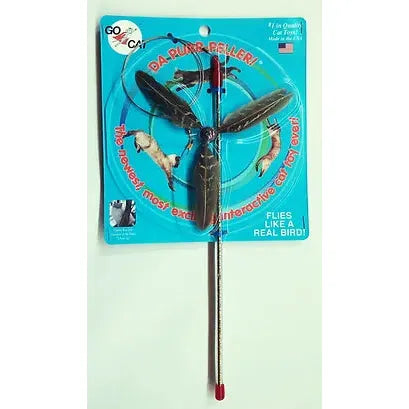 Go Cat Da Purr-Peller Spinning Feather Propeller Cat Wand Toy
