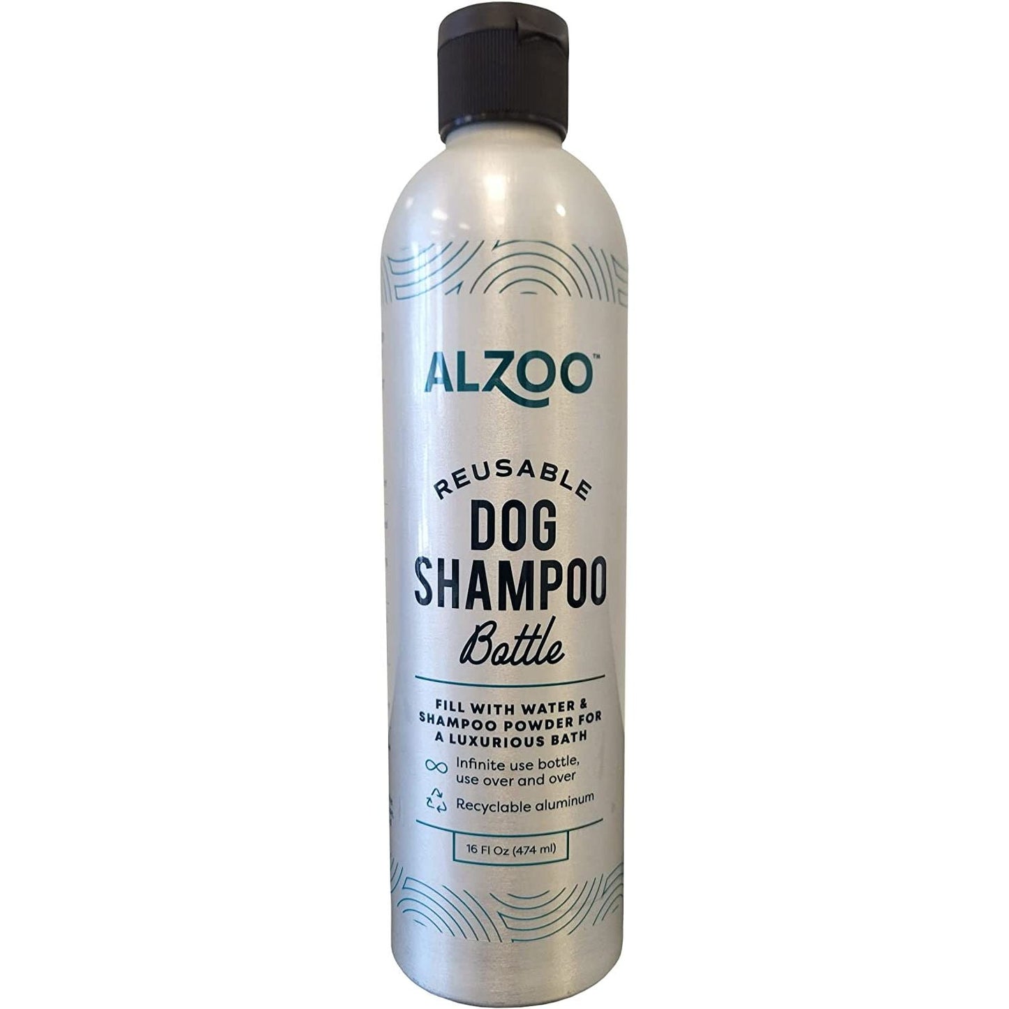ALZOO Reusable Aluminum Dog Shampoo Bottle — 16 oz
