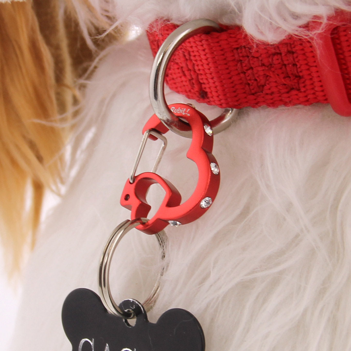Rubit! Rhinestone Small Heart Shaped Dog Tag Clip