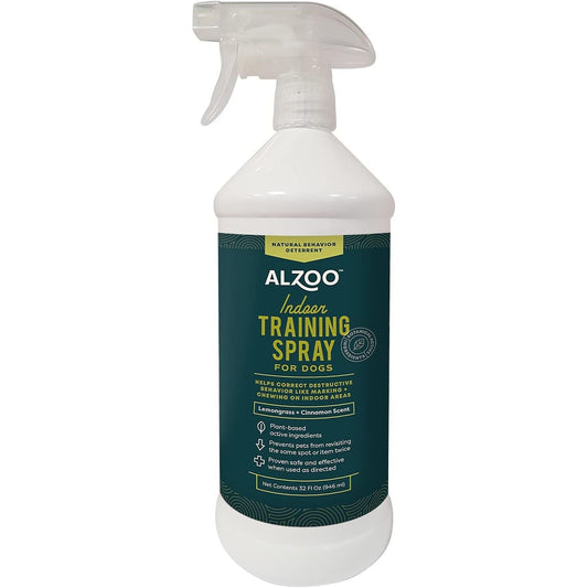 ALZOO Indoor Training Spray for Dogs — Lemongrass & Cinnamon, 32 oz