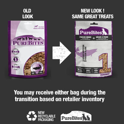 PureBites Ocean Whitefish Freeze-Dried Dog Treats — Single Ingredient