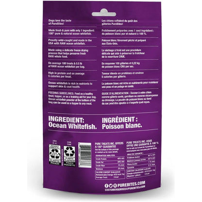 PureBites Ocean Whitefish Freeze-Dried Dog Treats — Single Ingredient