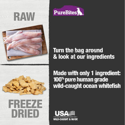 PureBites Ocean Whitefish Freeze-Dried Dog Treats — Single Ingredient