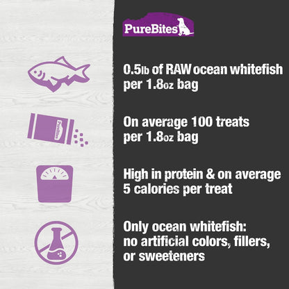 PureBites Ocean Whitefish Freeze-Dried Dog Treats — Single Ingredient