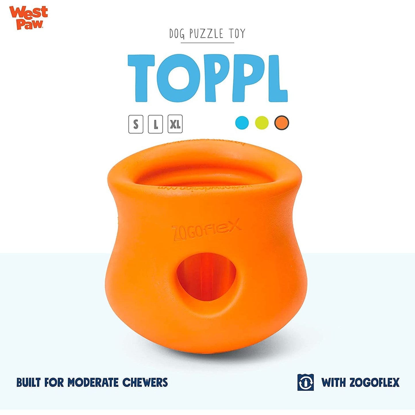 West Paw Zogoflex Toppl Treat Dispensing Puzzle Toy — Small